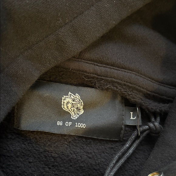 Black Hoodie with Grim Reaper and Wolf Design limited 86 of 1000 large hoodie - Picture 11 of 14